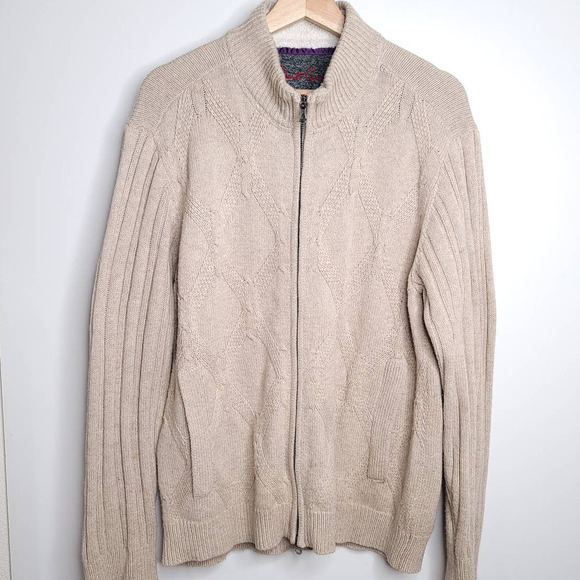 Robert Graham Designs Men's Bayswater Size L Full Zip Sweater - Picture 6 of 10